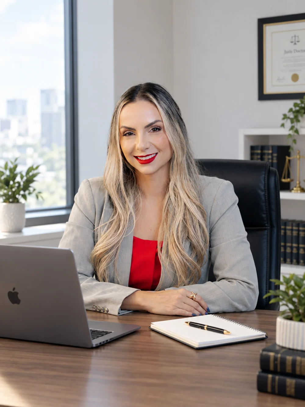Dra. Erika Evangelista no escritório